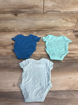 Hurley 3pk Logo Bodysuits Set Blue sz Newborn