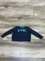 Cat & Jack LOVE Sweatshirt Grey sz 3T