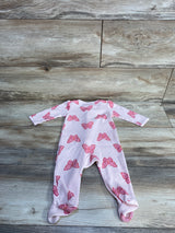 Carter's Waffle Knit Butterfly Print Sleeper Pink sz 6m