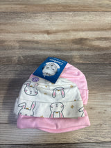 NEW Gerber 4pk Caps Pink/White sz Newborn