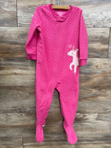 Carter's Polka Dot Unicorn Blanket Sleeper Pink sz 2T