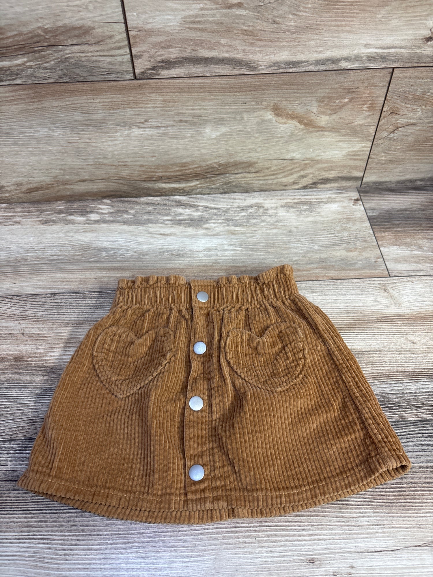 Old Navy Heart-Pocket Button-Front Corduroy Skirt Brown sz 3T