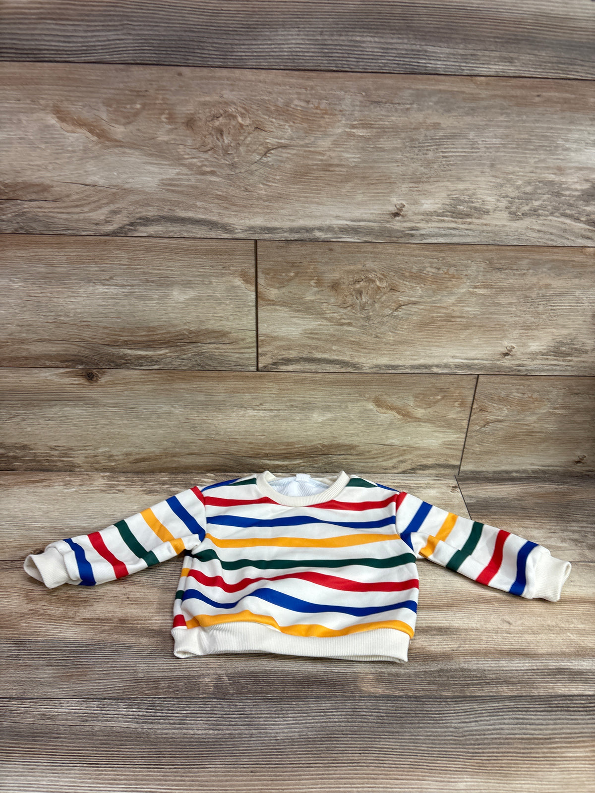 Shein Striped Pullover Sweatshirt Cream sz 12-18m