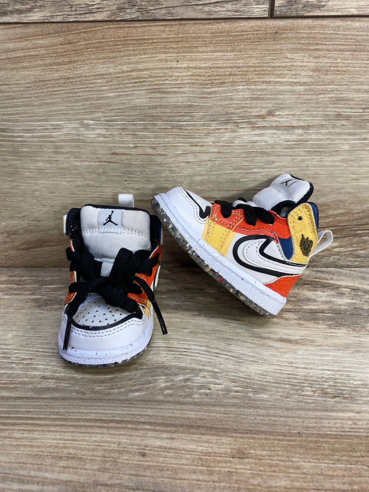 Air Jordan 1 Mid SE TD 'Multi-Color Canvas' Sneakers sz 2c