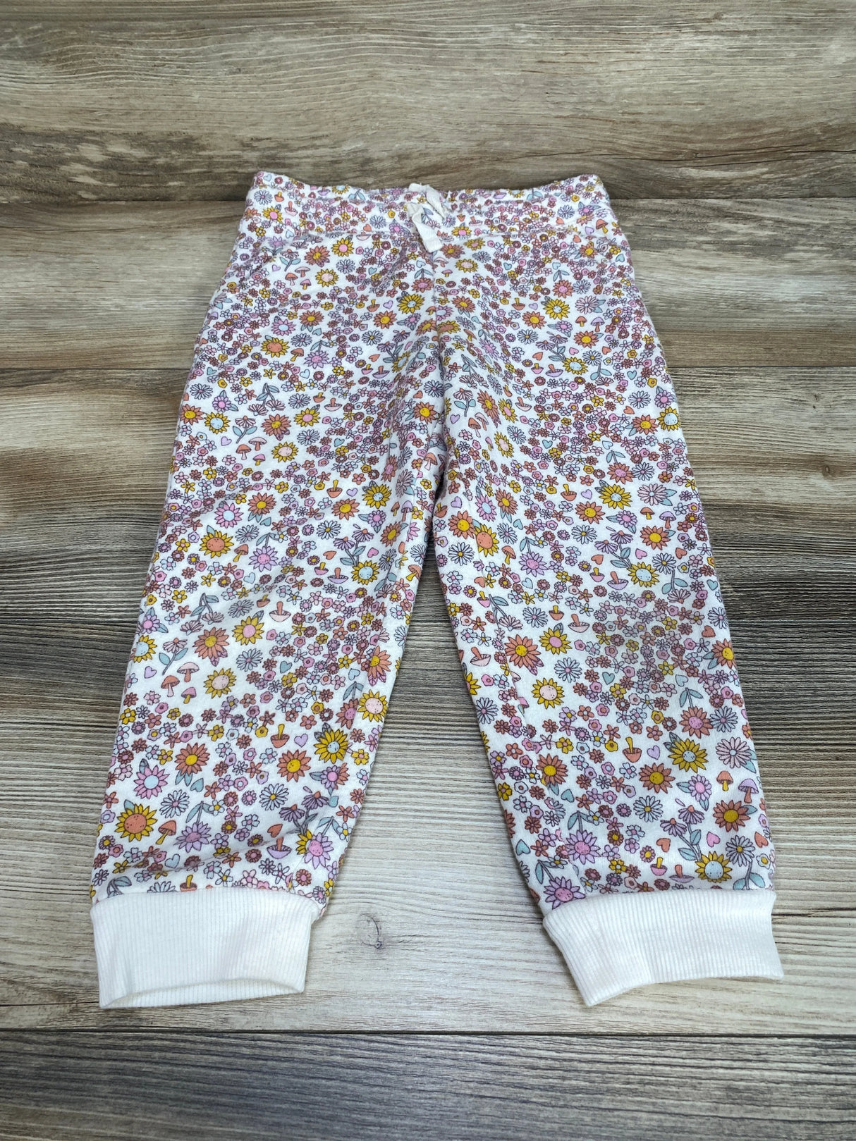 Jumping Beans Floral Joggers White sz 4T