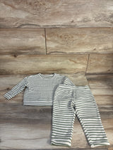 Cat & Jack 2pc Striped Waffle Knit Shirt & Pants Set White sz 12m