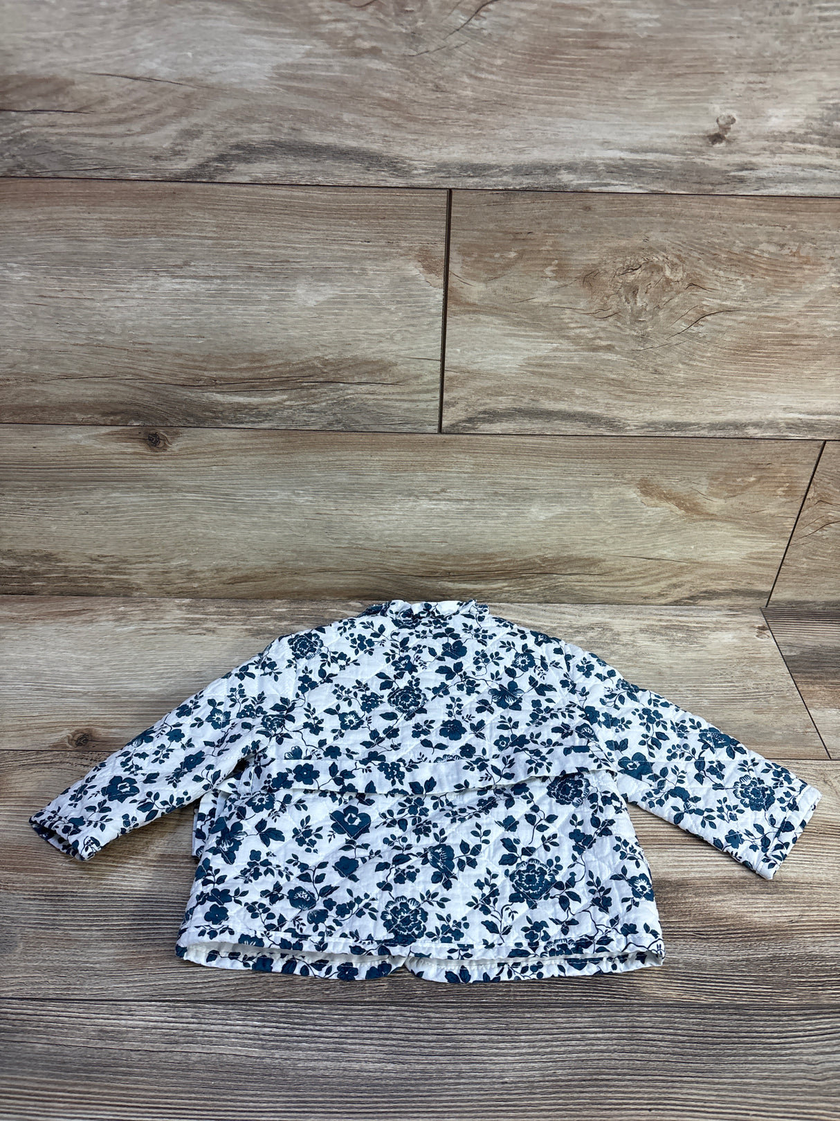Janie & Jack Floral Quilted Jacket White sz 6-12m