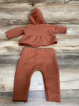 Rabbit + Bear 2pc Quilted Top & Pants Terracotta sz 3-6m