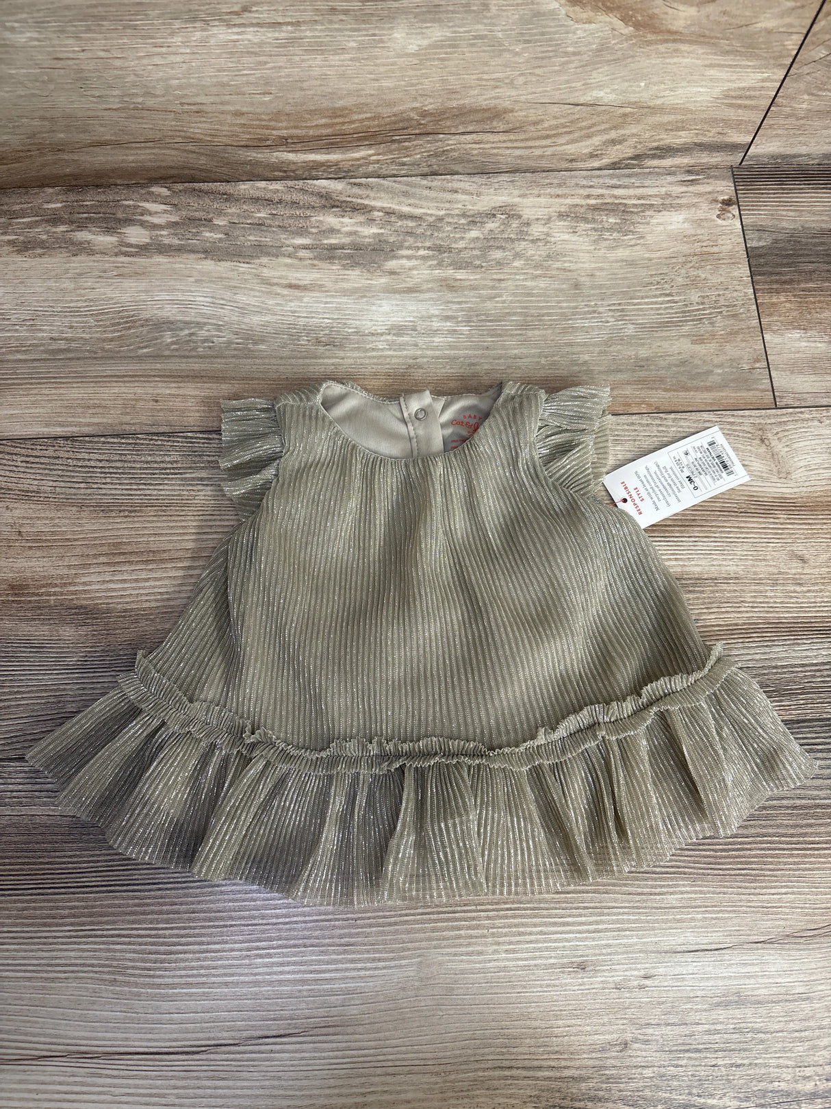 NEW Cat & Jack 2pc Metallic Dress & Bloomers Set Gold sz 0-3m
