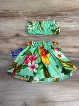 NEW Rainbow Hawaii Inc. 2pc Pau Skirt Set Green sz 1-2T