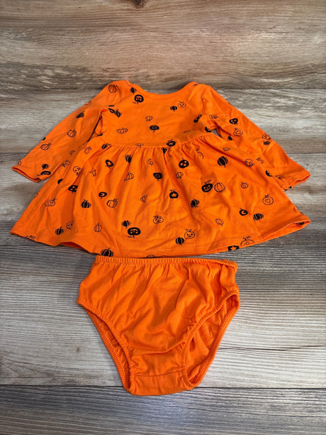 Cat & Jack 2pc Pumpkin Print Dress & Bloomers Orange sz 18m - Me n Mommy To Be
