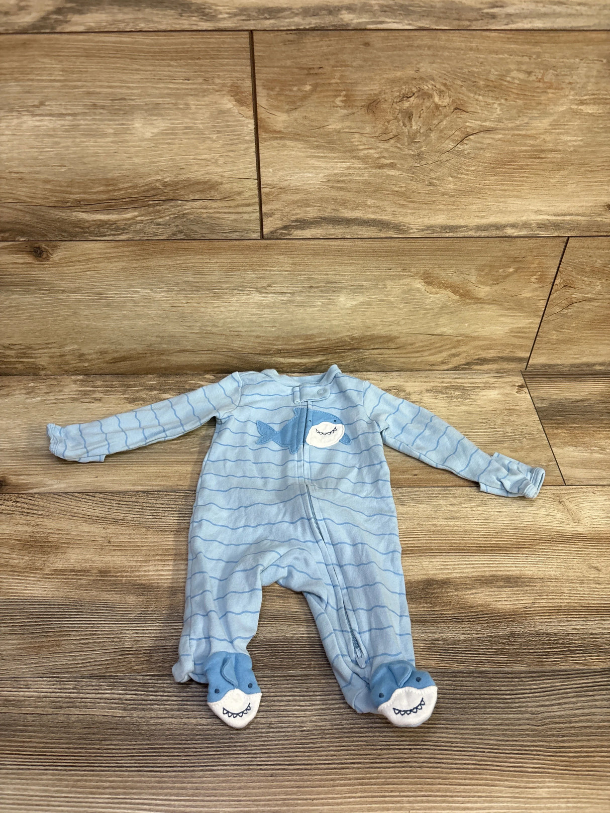 Just One You Striped Sleeper Blue sz Newborn