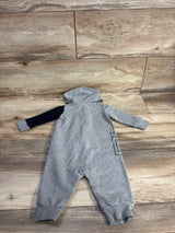 Jordan Signature Hooded Raglan Coverall Black & Grey sz 6m