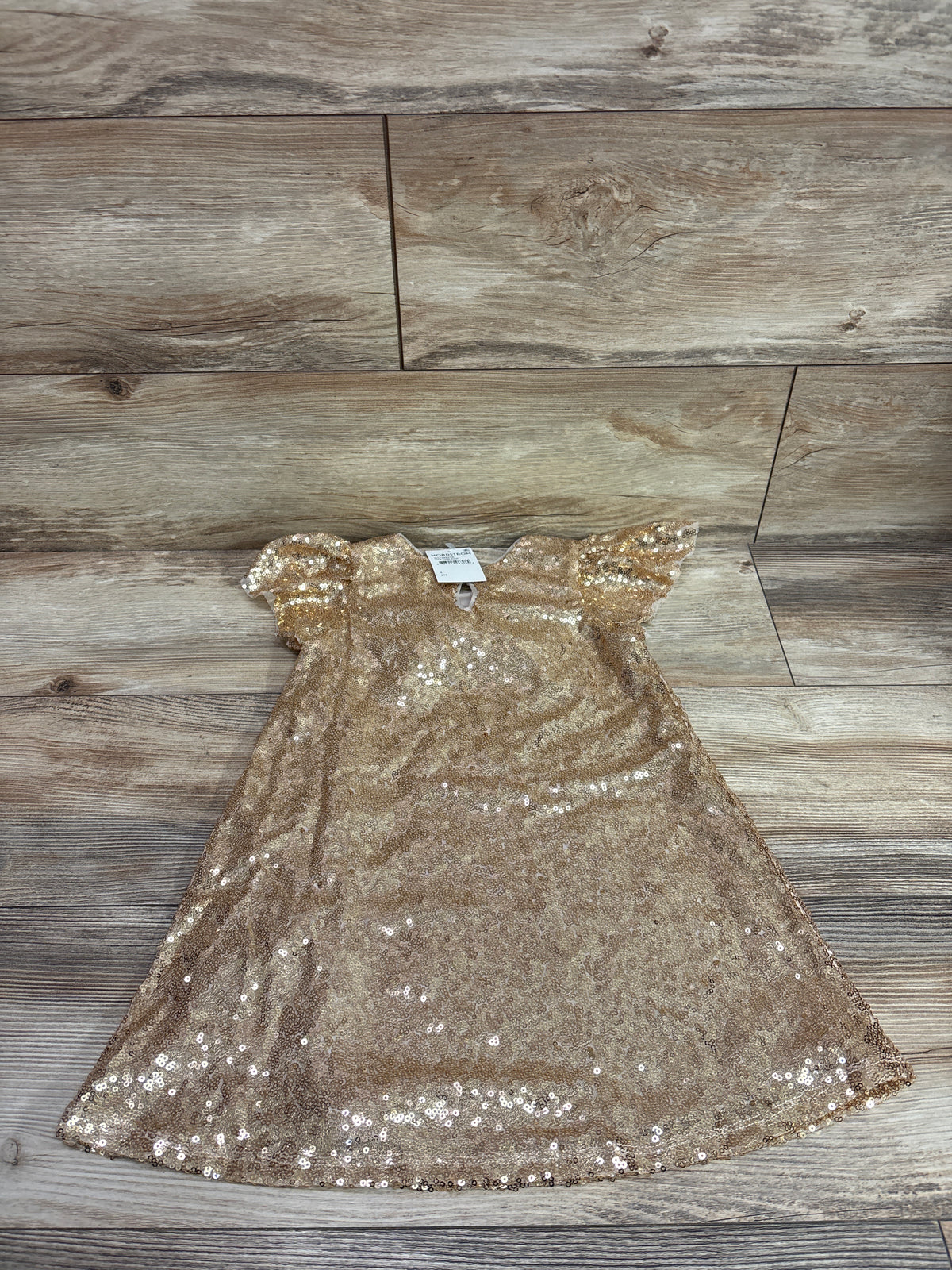 NEW Zunie Sequin Embellished A-Line Dress Gold sz 4T