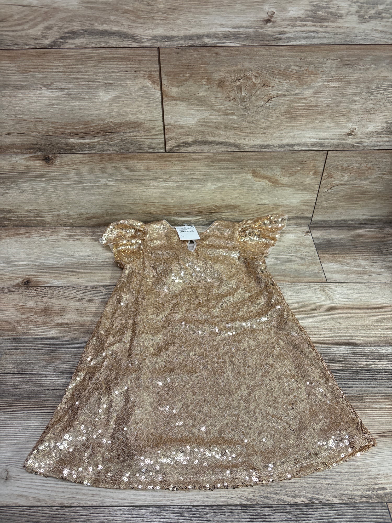 NEW Zunie Sequin Embellished A-Line Dress Gold sz 4T