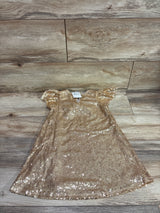 NEW Zunie Sequin Embellished A-Line Dress Gold sz 4T