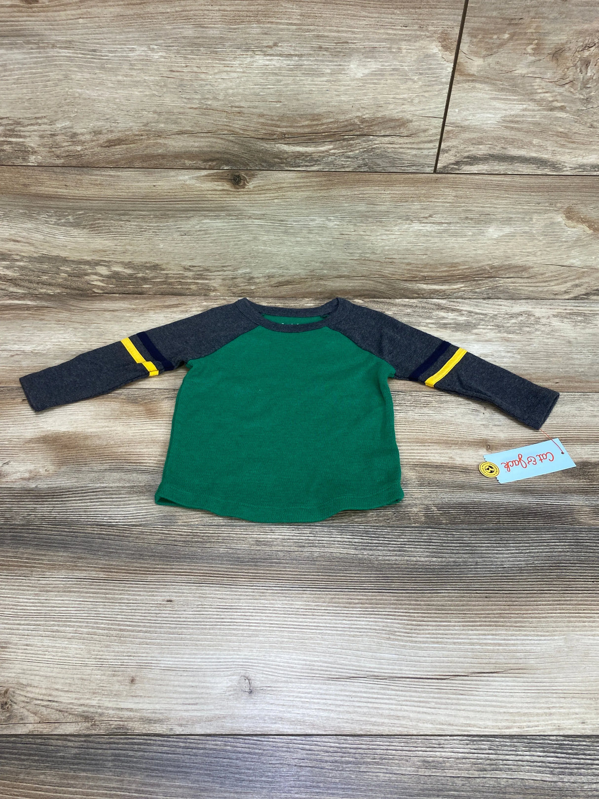 NEW Cat & Jack Raglan Shirt Grey/Green sz 12m