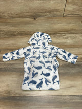 Hudson Baby Whale Print Robe White sz 0-9m