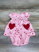 Just One You Heart Print Bodysuit Dress Pink sz 3m