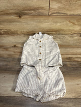 Carter's 2pc Linen Blend Button-Up Tank & Shorts Set White sz 24m