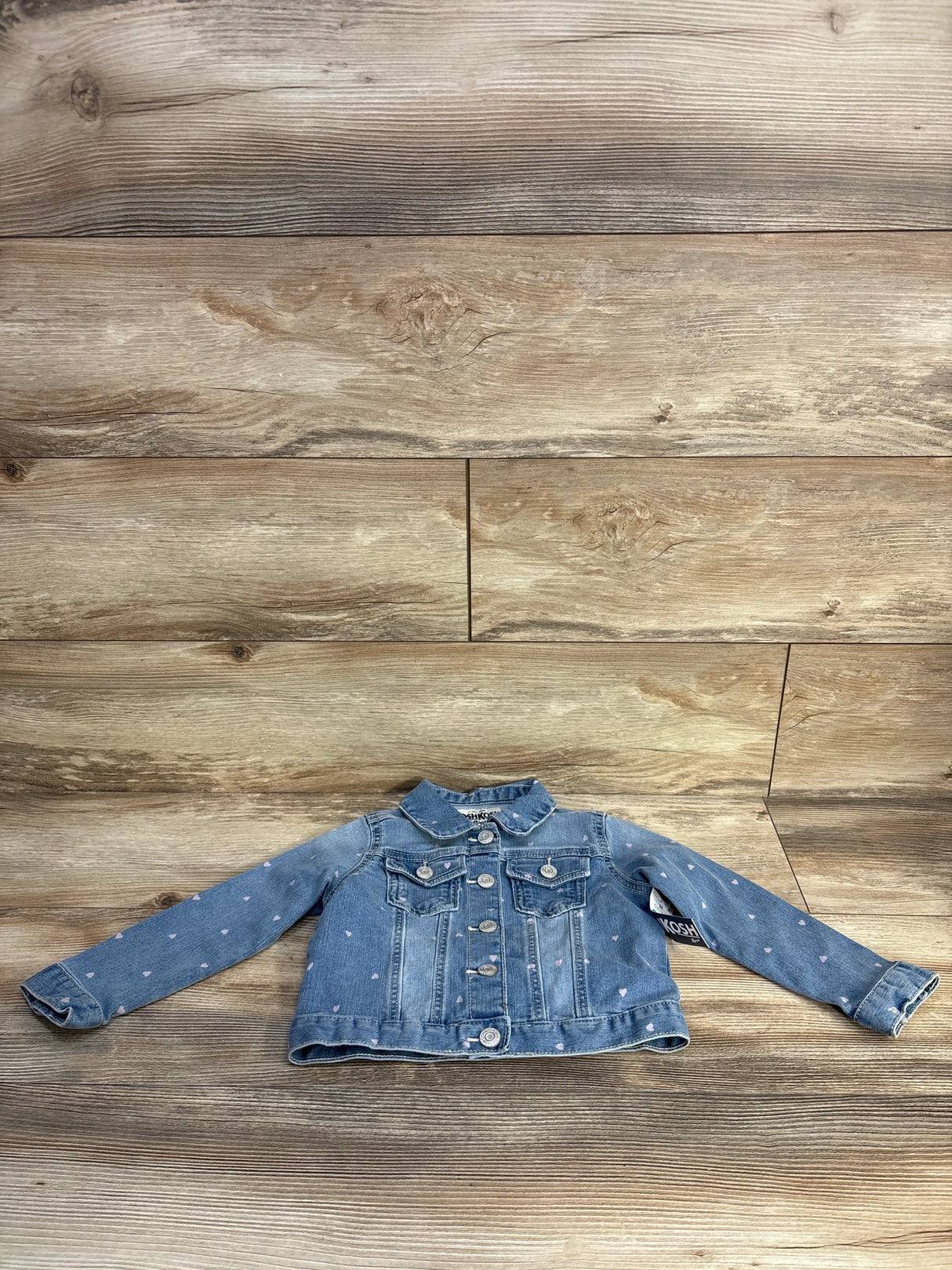 NEW OshKosh Heart Denim Button Up Jacket Blue sz 3T