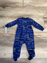 Carter's Shark Print Sleeper Navy sz 6m