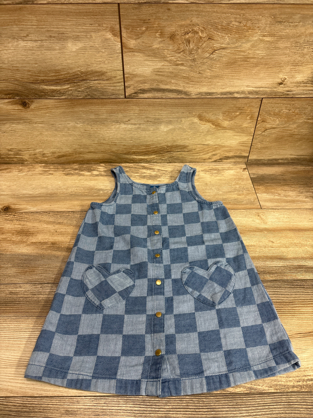 Old Navy Chambray Checkered Dress Blue sz 3T