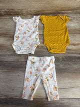 Carter's 3pc Floral Bodysuit & Pants Set White sz Newborn