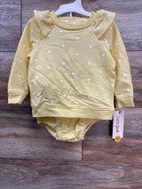 NEW Cat & Jack 2pc Polka Dot Sweatshirt & Bottoms Yellow sz 12m