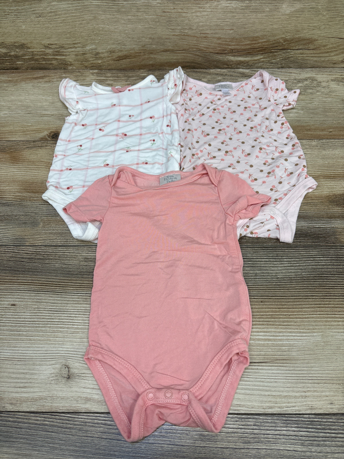Tres Beau et Belle 3pk Modal Bodysuit Set Pink sz 0-3m