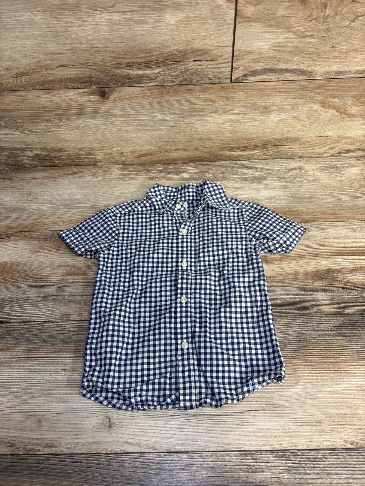 Carter's Checker Print Button Up Shirt Blue sz 2T