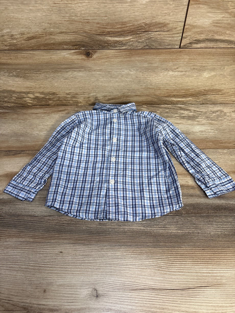 Nautica Plaid Button Up Shirt Blue sz 24m - Me n Mommy To Be