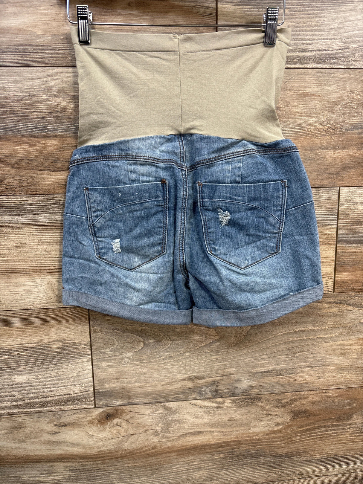 Bella Vida Full Panel Distressed Denim Shorts Blue sz Small