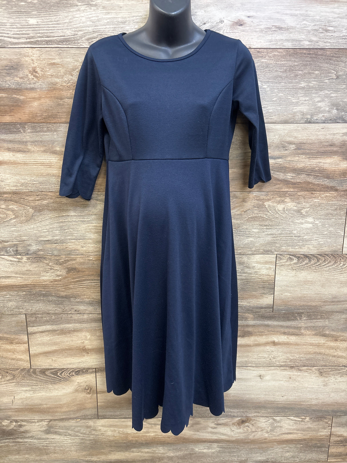 Pinkblush Maternity Scalloped Hem Dress Navy sz Large