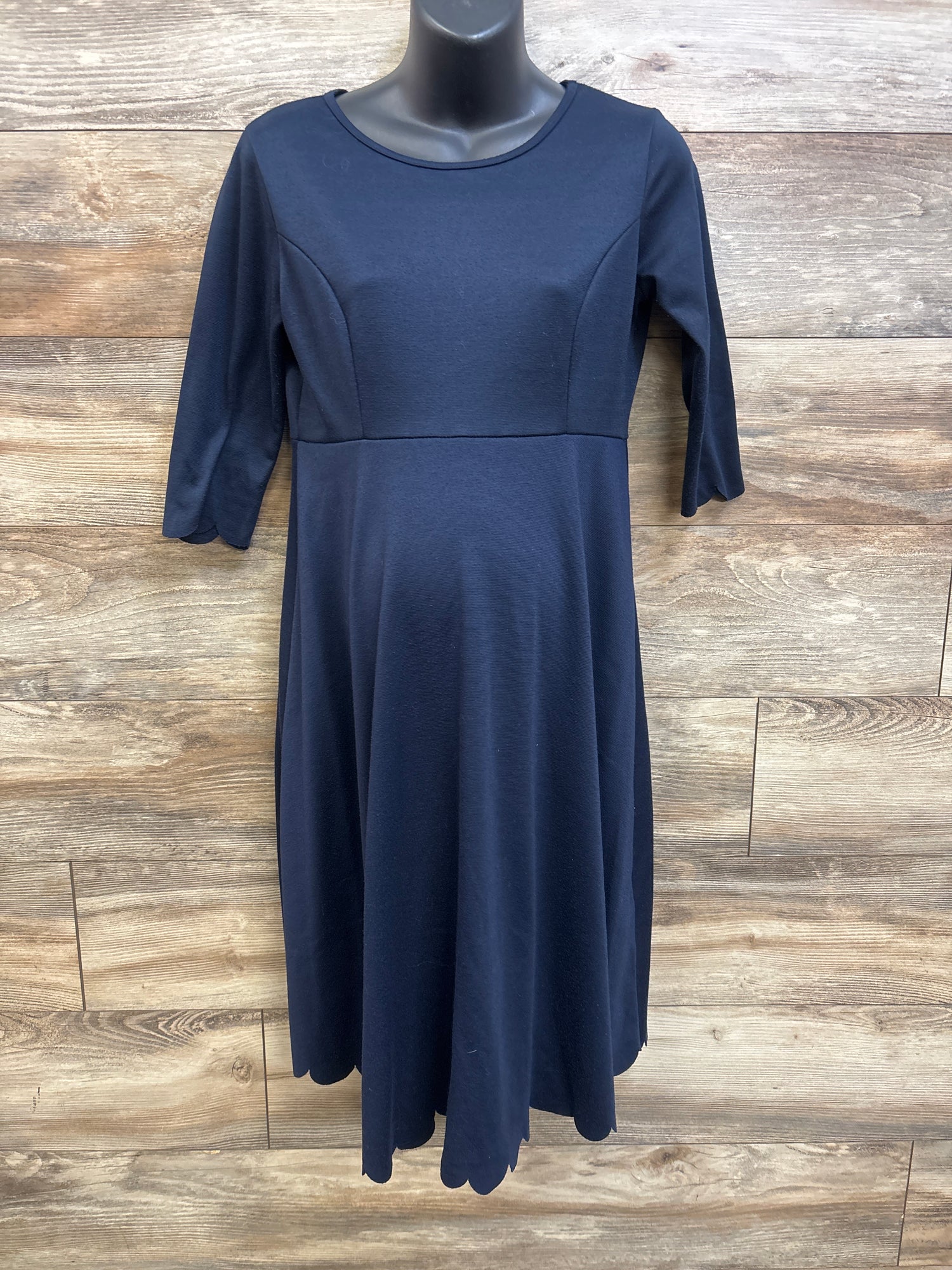 Pinkblush Maternity Scalloped Hem Dress Navy sz Large