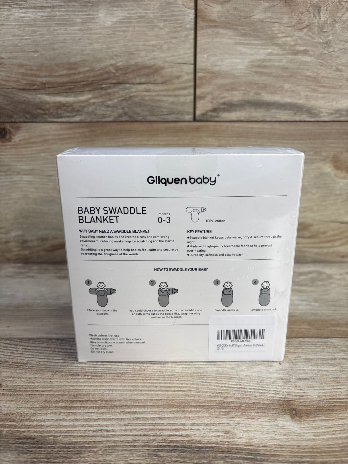 NEW Gllquen 3pk Swaddle Wraps sz 0-3m