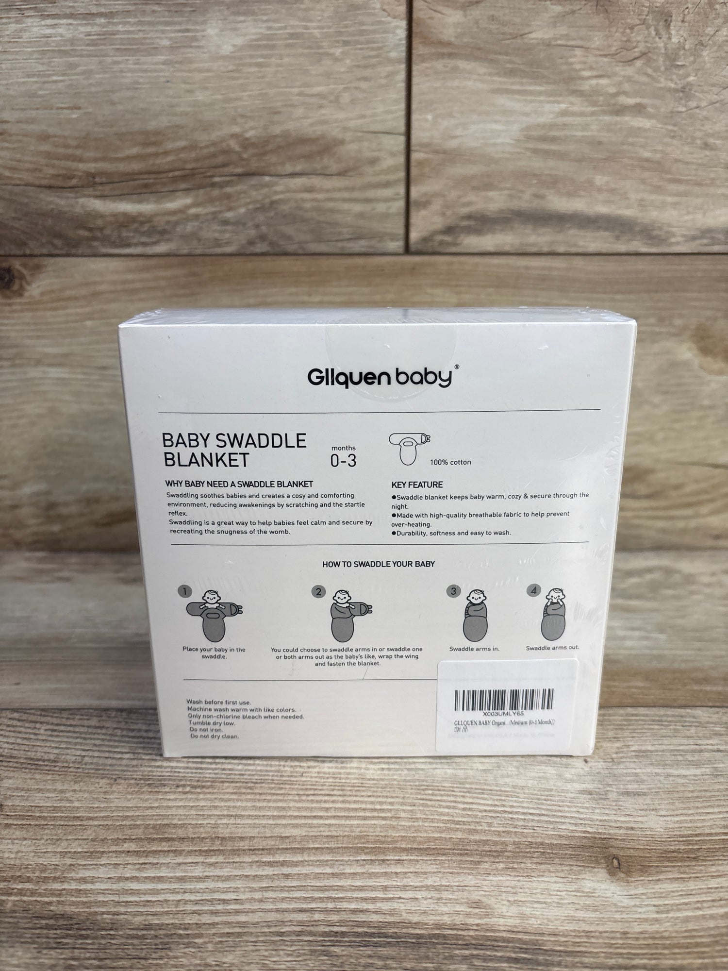 NEW Gllquen 3pk Swaddle Wraps sz 0-3m
