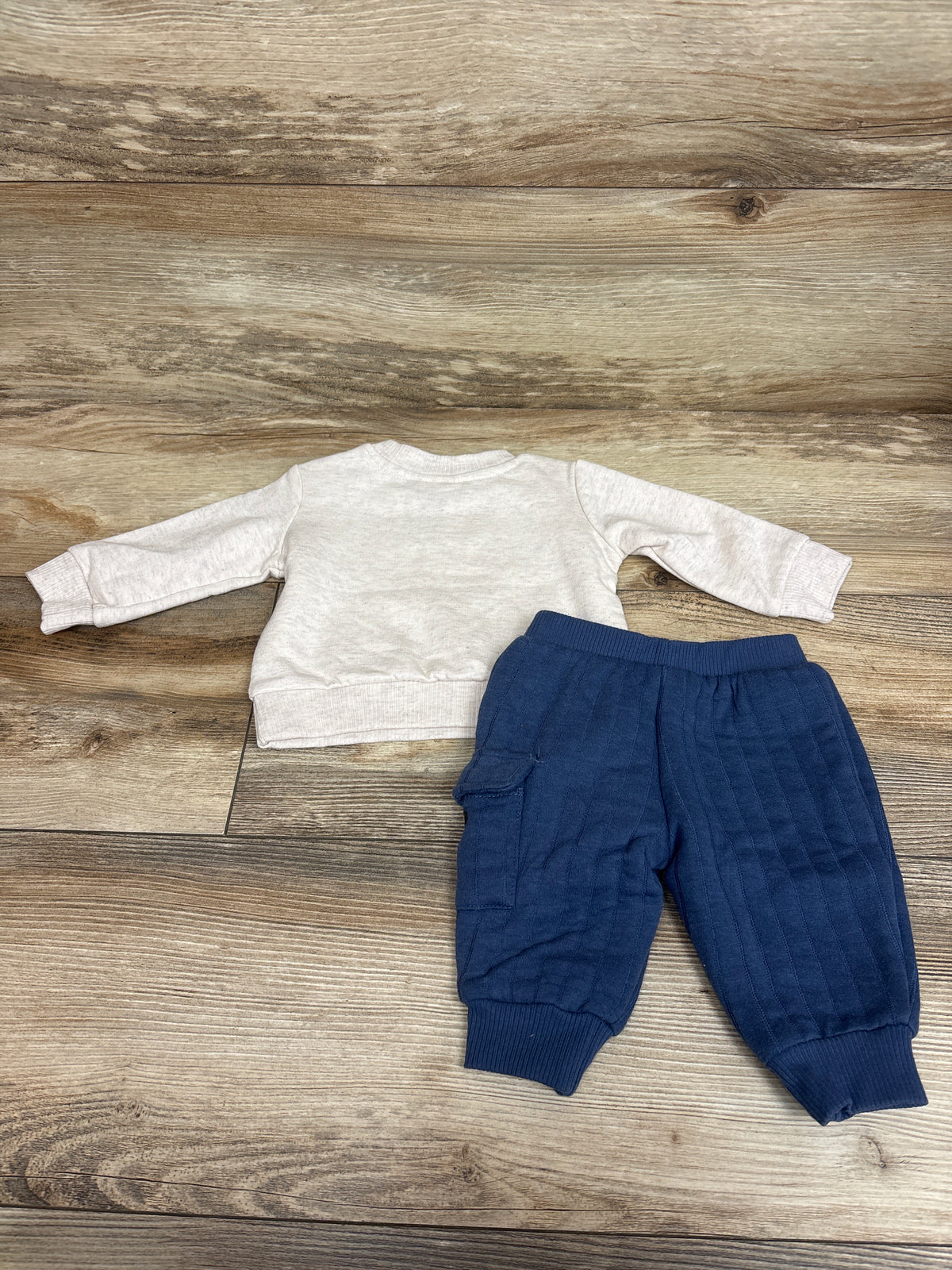 Disney Baby 2pc Mickey Mouse Sweatshirt & Joggers Set Beige sz 0/3m