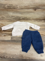 Disney Baby 2pc Mickey Mouse Sweatshirt & Joggers Set Beige sz 0/3m