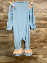 Shein Pumpkin Ruffled Coverall Light Blue sz 12-18m
