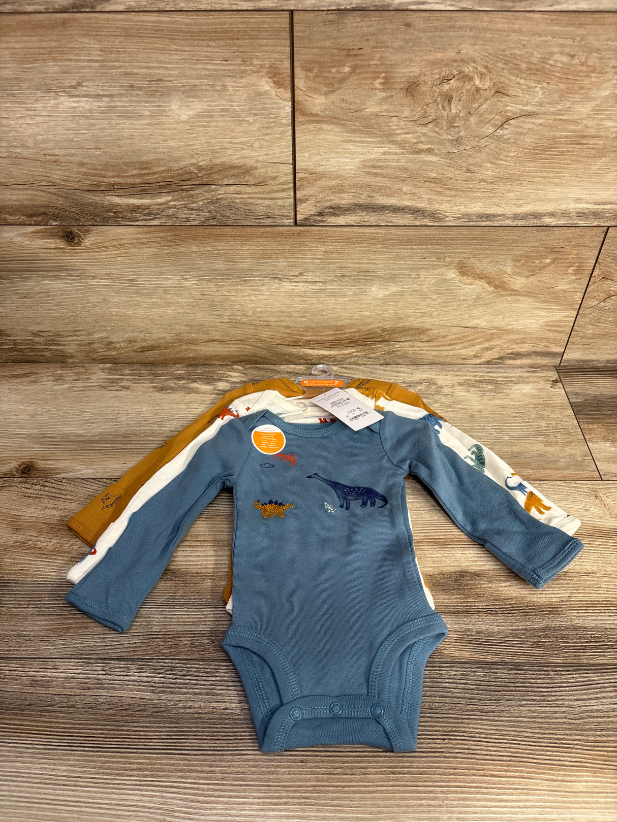 NEW Just One You 3pk Dinosaur Bodysuits Blue sz Newborn