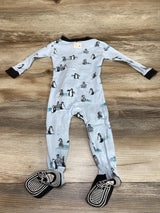 Burt's Bees Baby Organic Penguin Sleeper Blue sz 6-9m