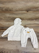 Carter's 2pc Terry Cloth Full Zip Hoodie & Joggers Set White sz 3m