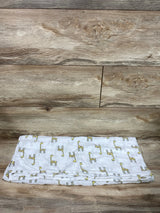 Muslin Swaddle Blanket Giraffe Print White