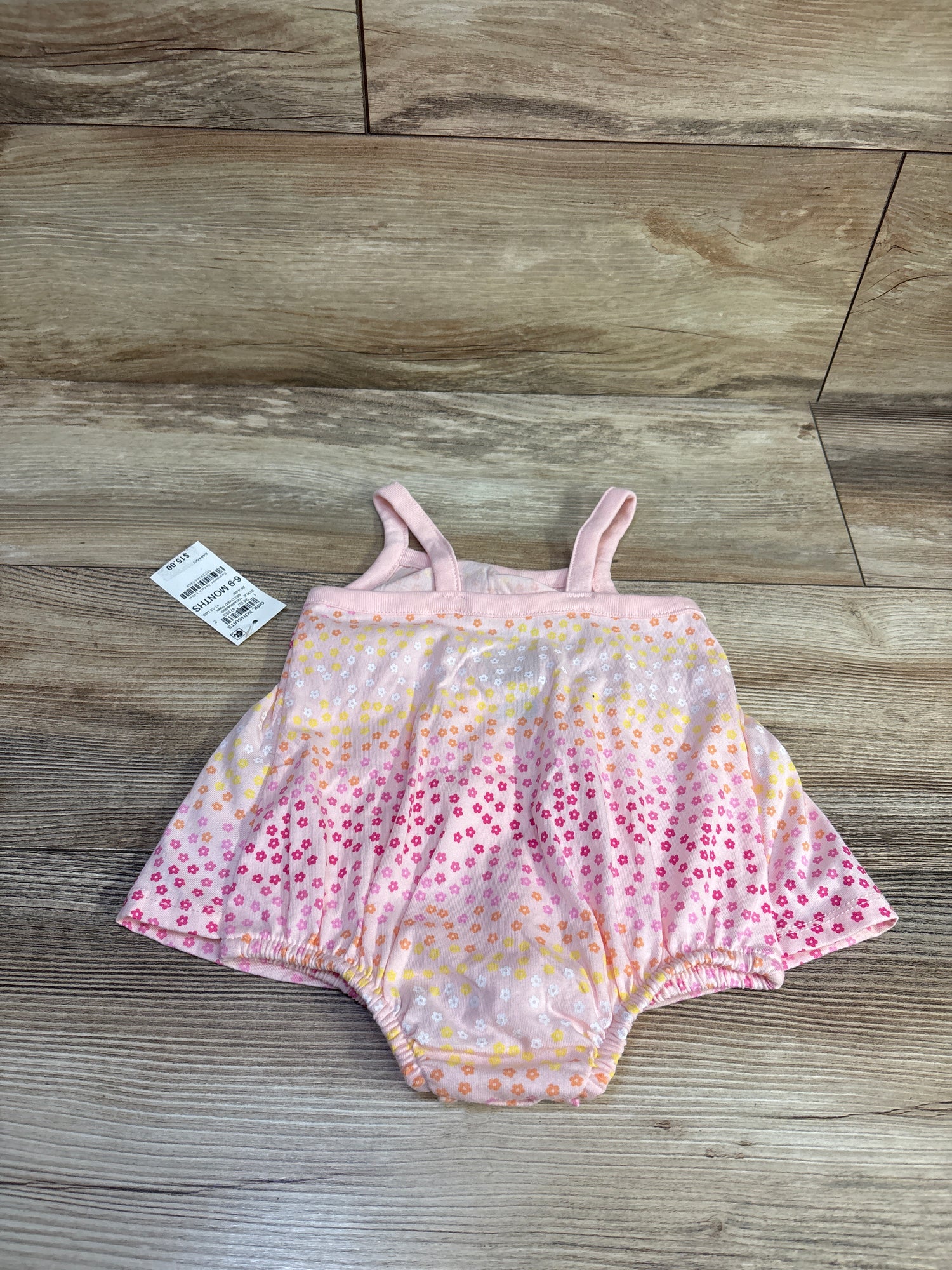 NEW First Impressions Floral Sleeveless Bodysuit Dress Pink sz 6-9m