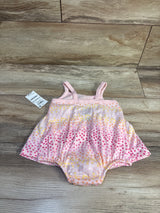 NEW First Impressions Floral Sleeveless Bodysuit Dress Pink sz 6-9m