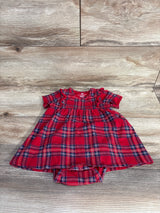 H&M Plaid Bodysuit Dress Red sz 9m