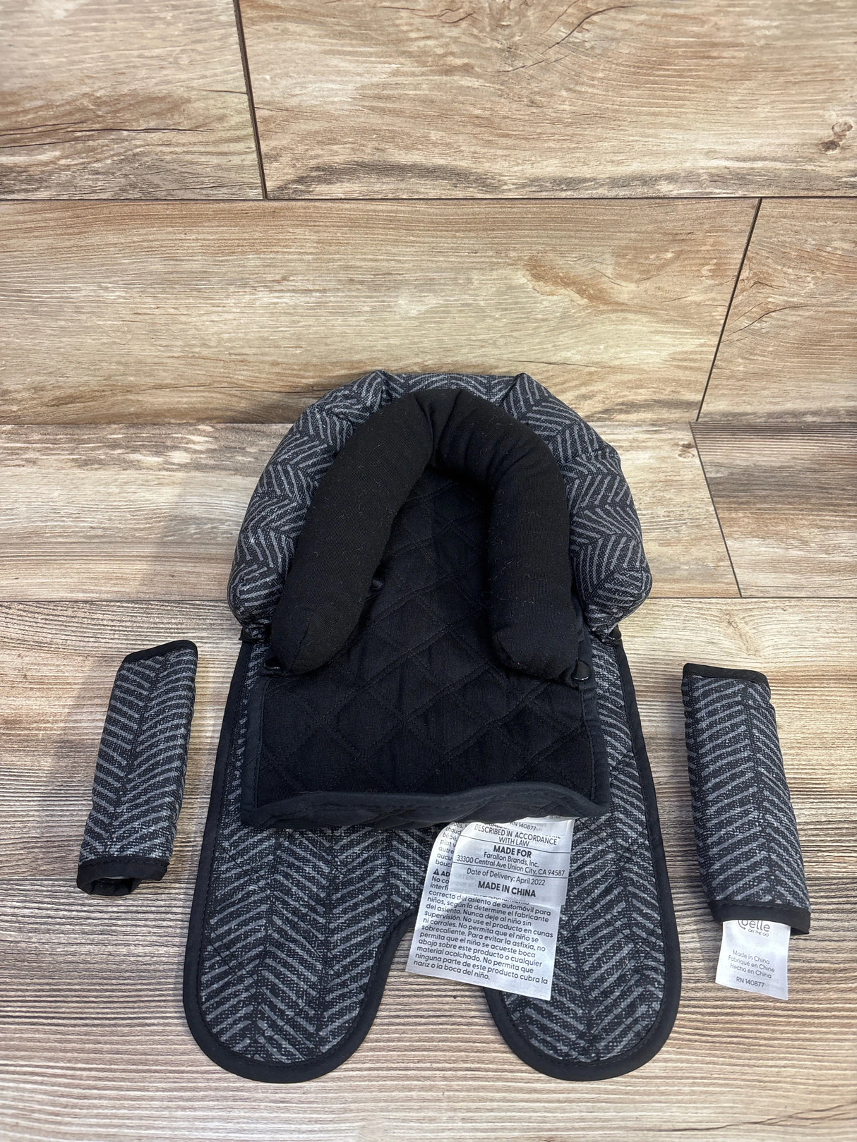 Belle On the Go Double Head Support & Strap Cover 4pc Set Grey