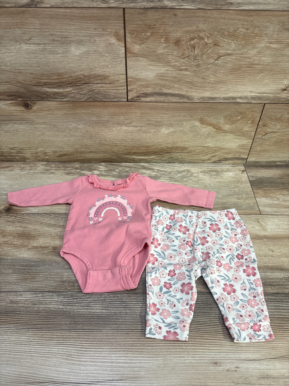 Pekkle 2pc Bodysuit & Bottoms Set Pink sz 3m