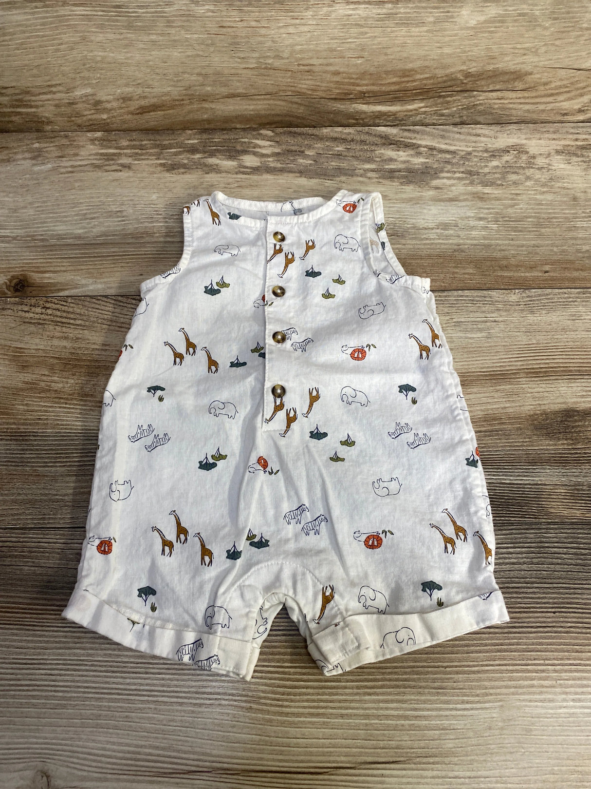 Just One You Animal Print Romper White sz 3m